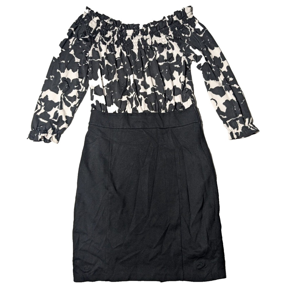 INC INTERNATIONAL CONCEPTS Women Medium Black White Floral Sheath‎ Dress